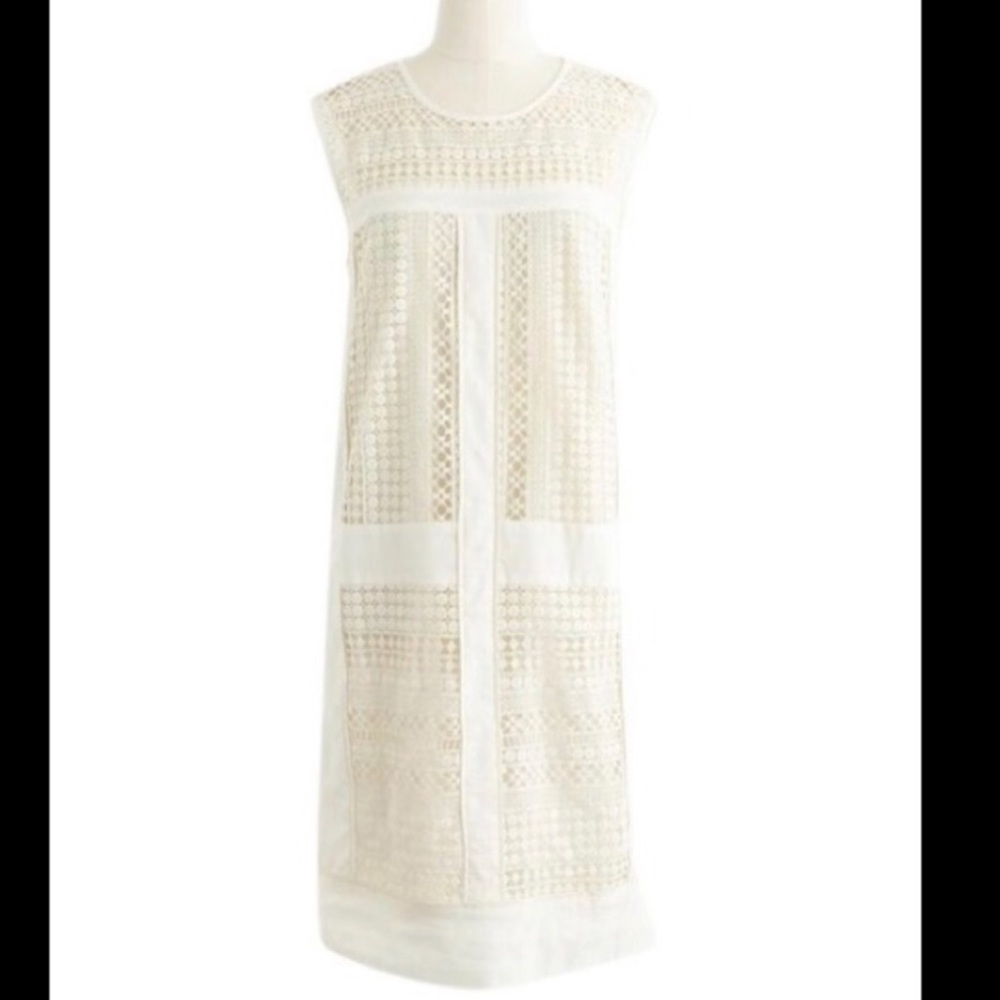 J Crew White Lace Shift Dress